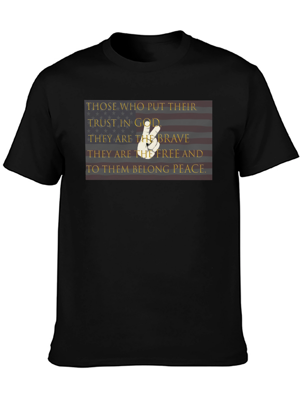 Patriotic Faith T-Shirt: God Brave Free & Peace