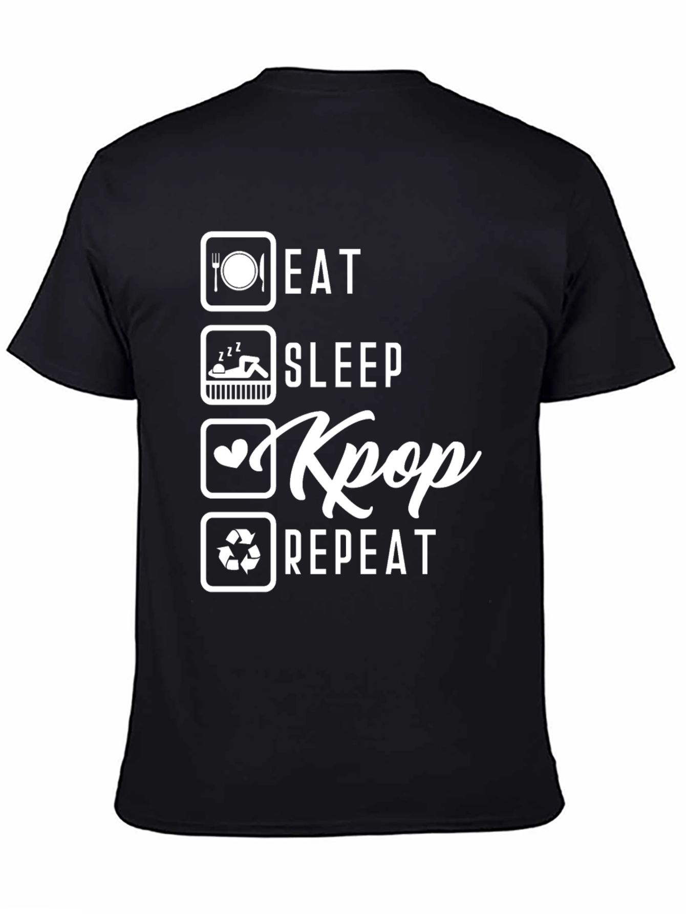 Eat Sleep Kpop Repeat Graphic Tee - Stylish Comfort