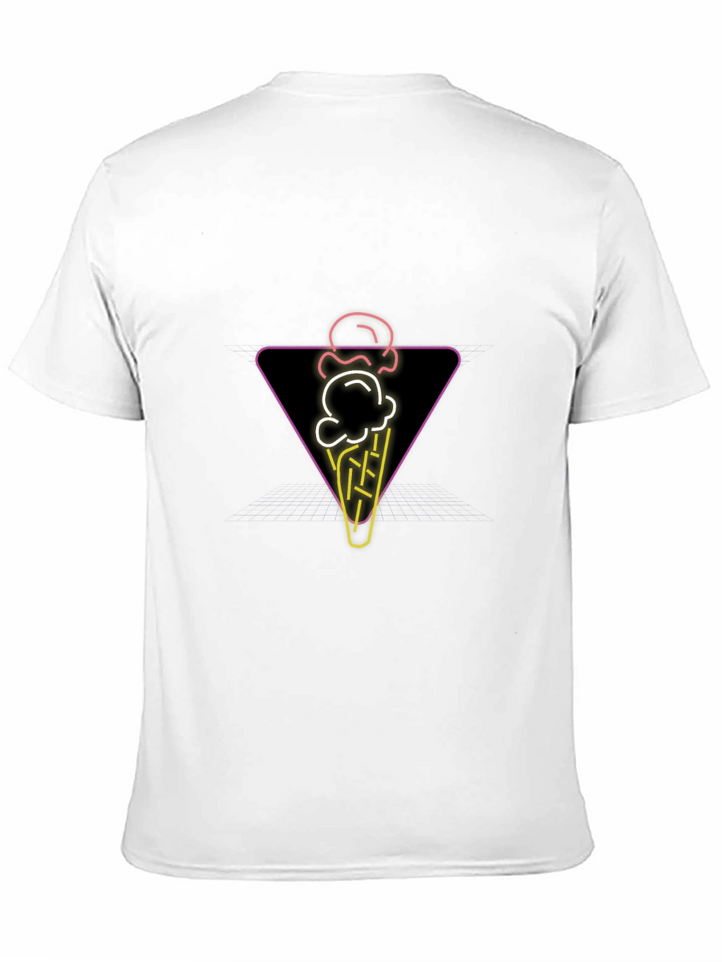 Neon Ice Cream Cone Graphic Tee - Black