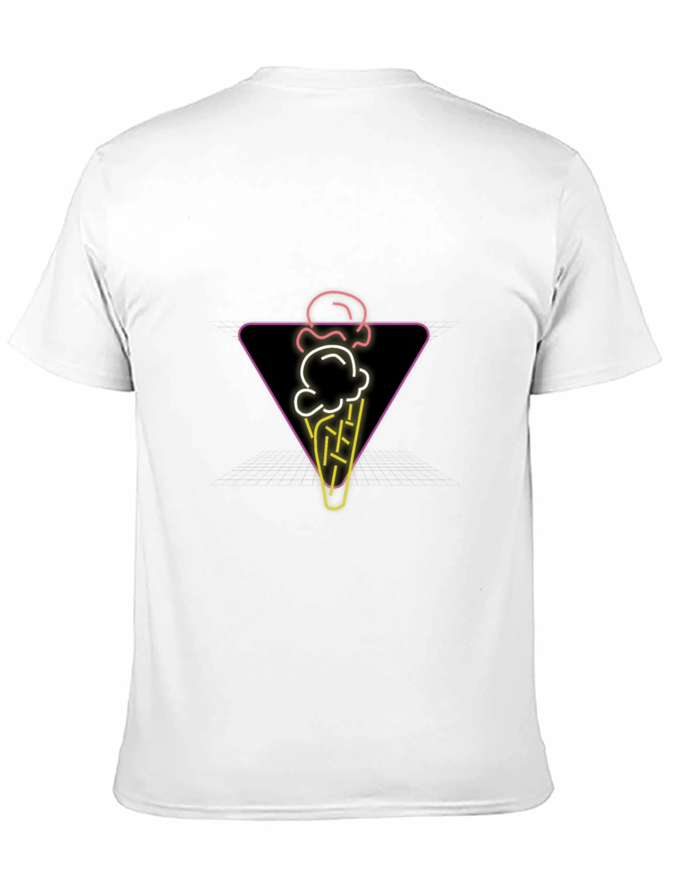 Neon Ice Cream Cone Graphic Tee - Black