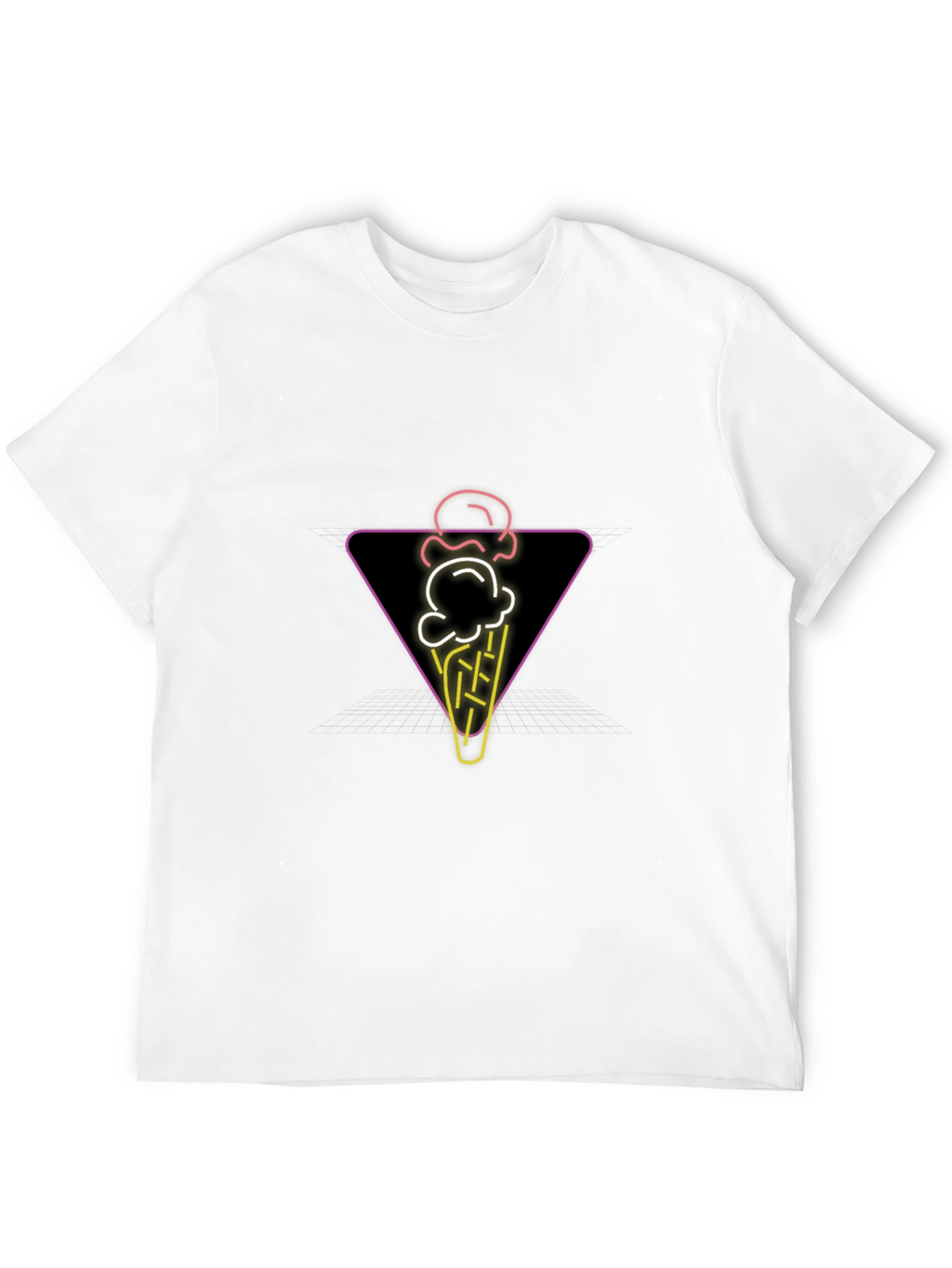 Neon Ice Cream Cone Graphic Tee - Black