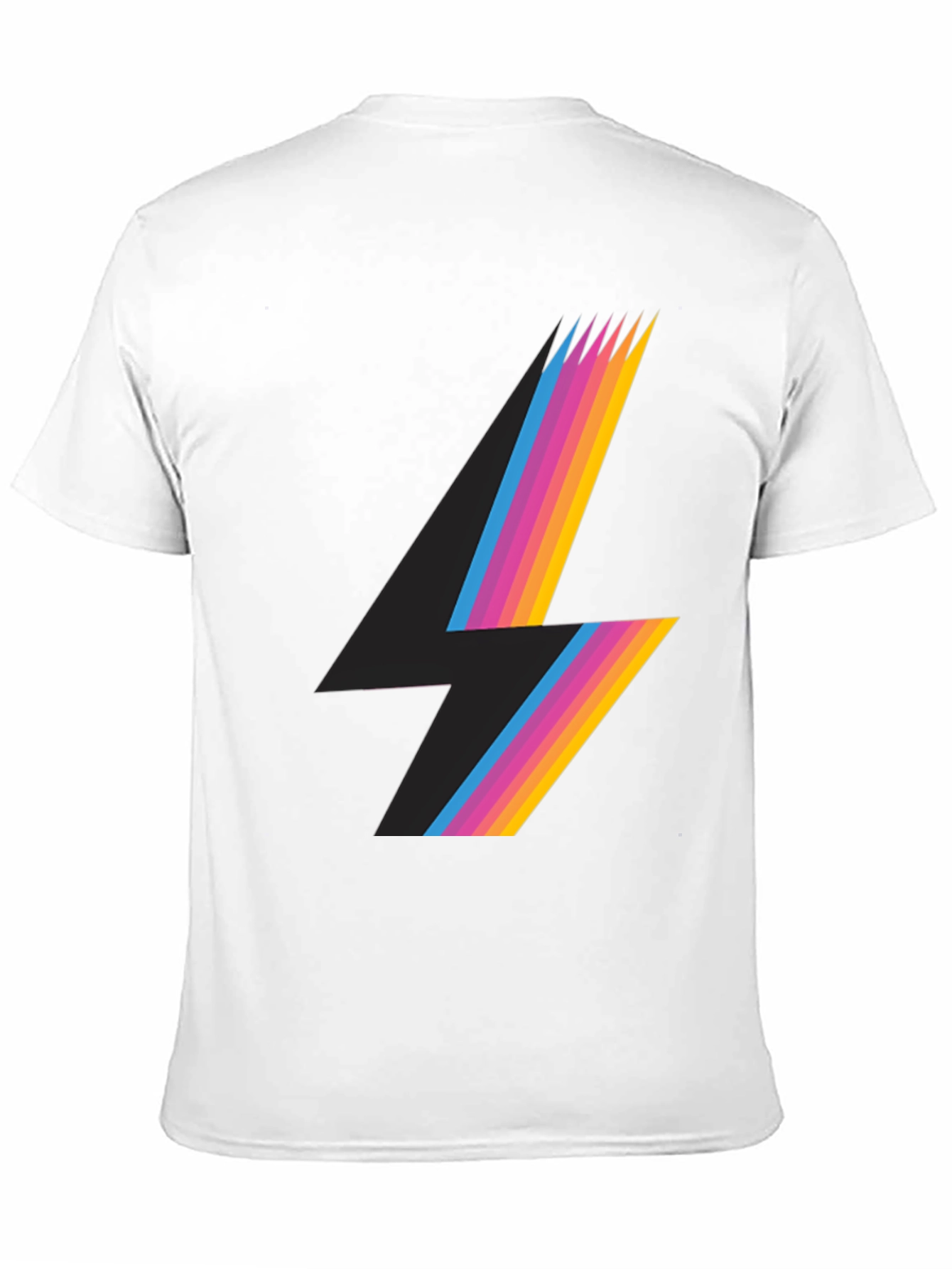 Retro Lightning Bolt Graphic Tee - Black