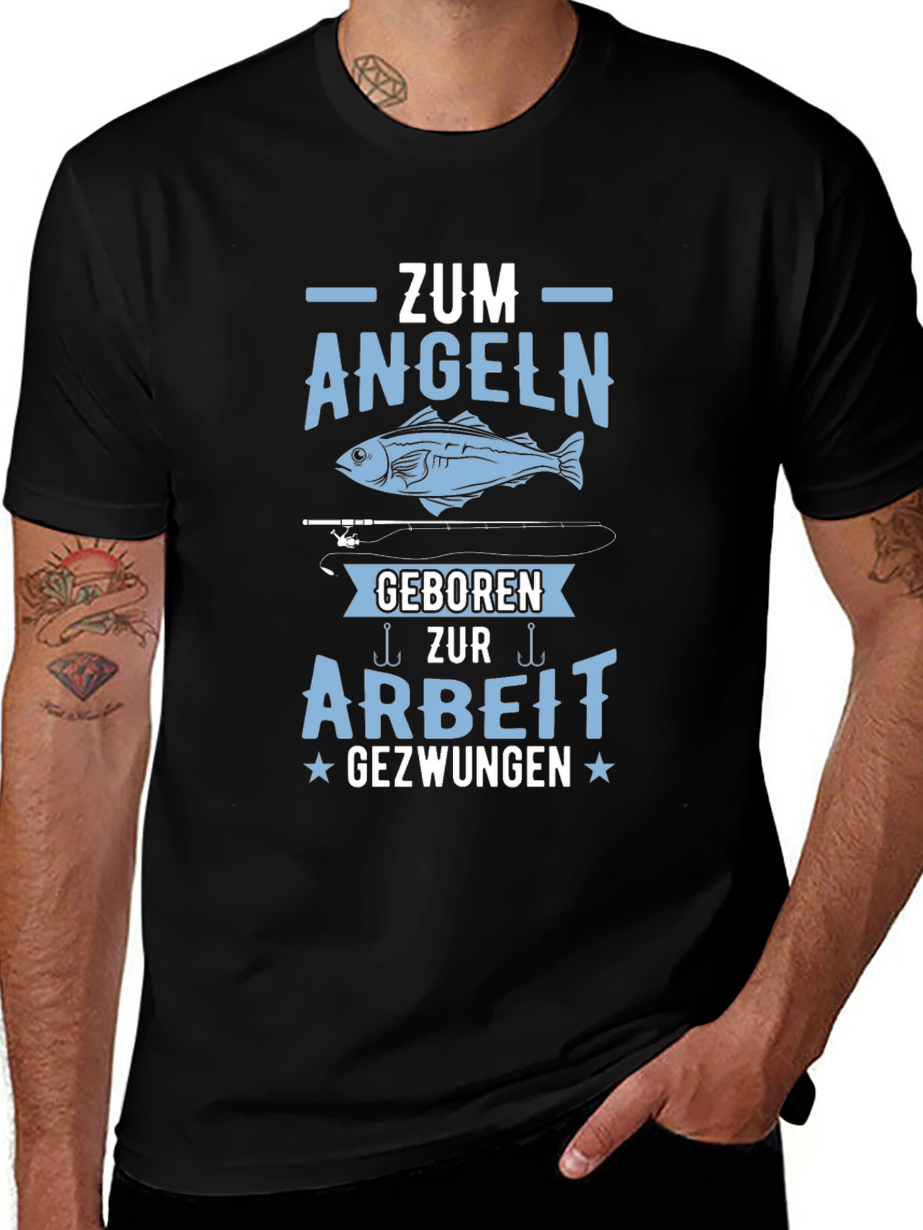 Funny Fishing T-Shirt - Born to Fish Forced to Work