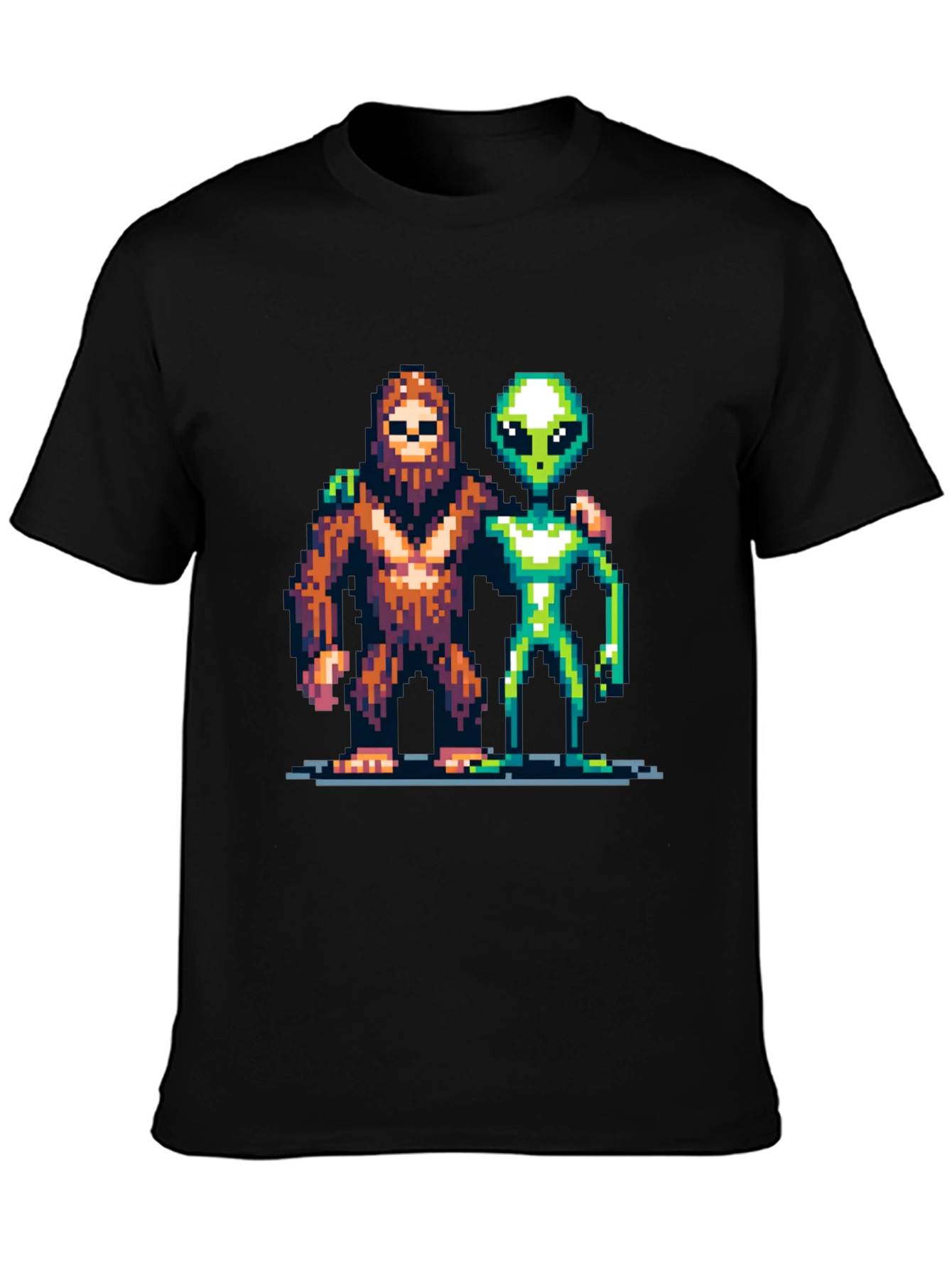 Pixel Bigfoot & Alien T-Shirt