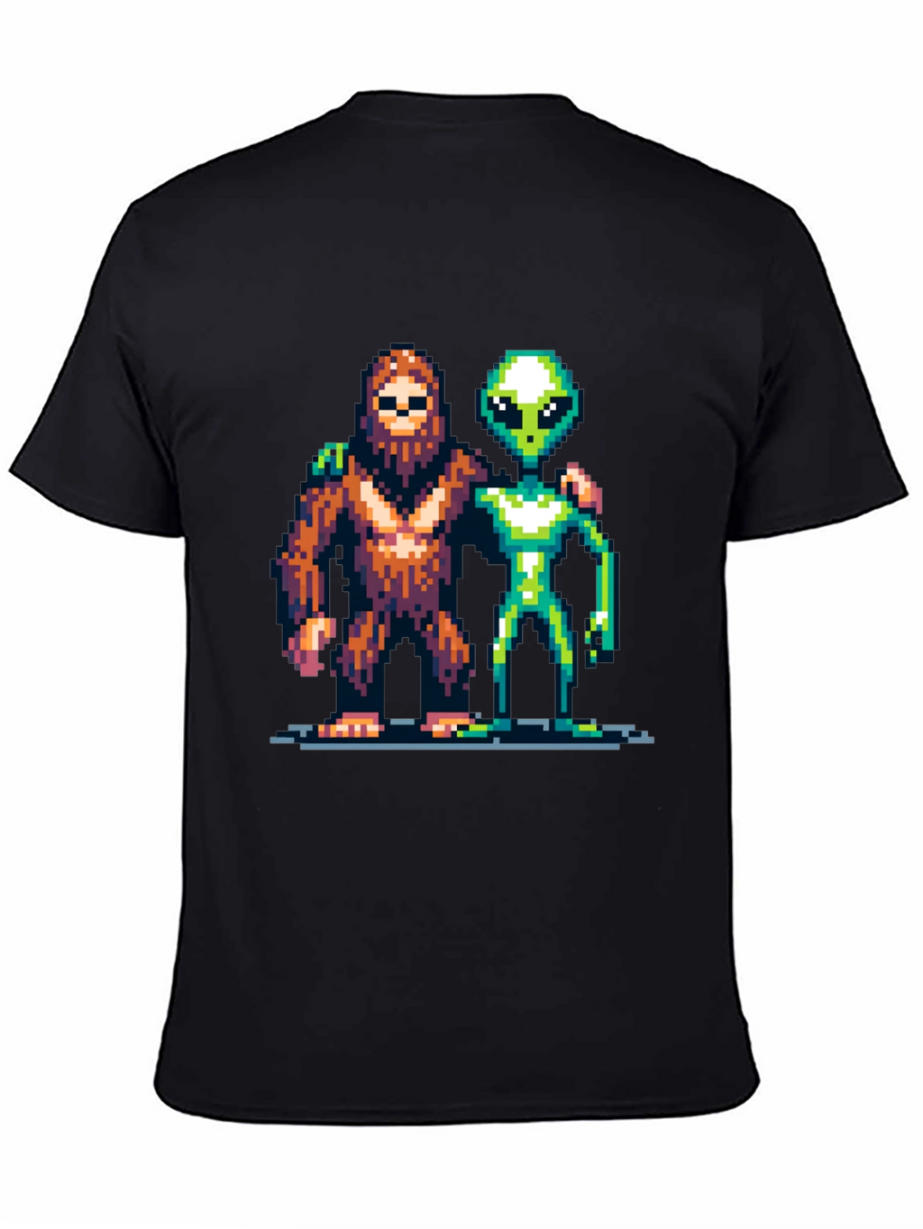 Pixel Bigfoot & Alien T-Shirt