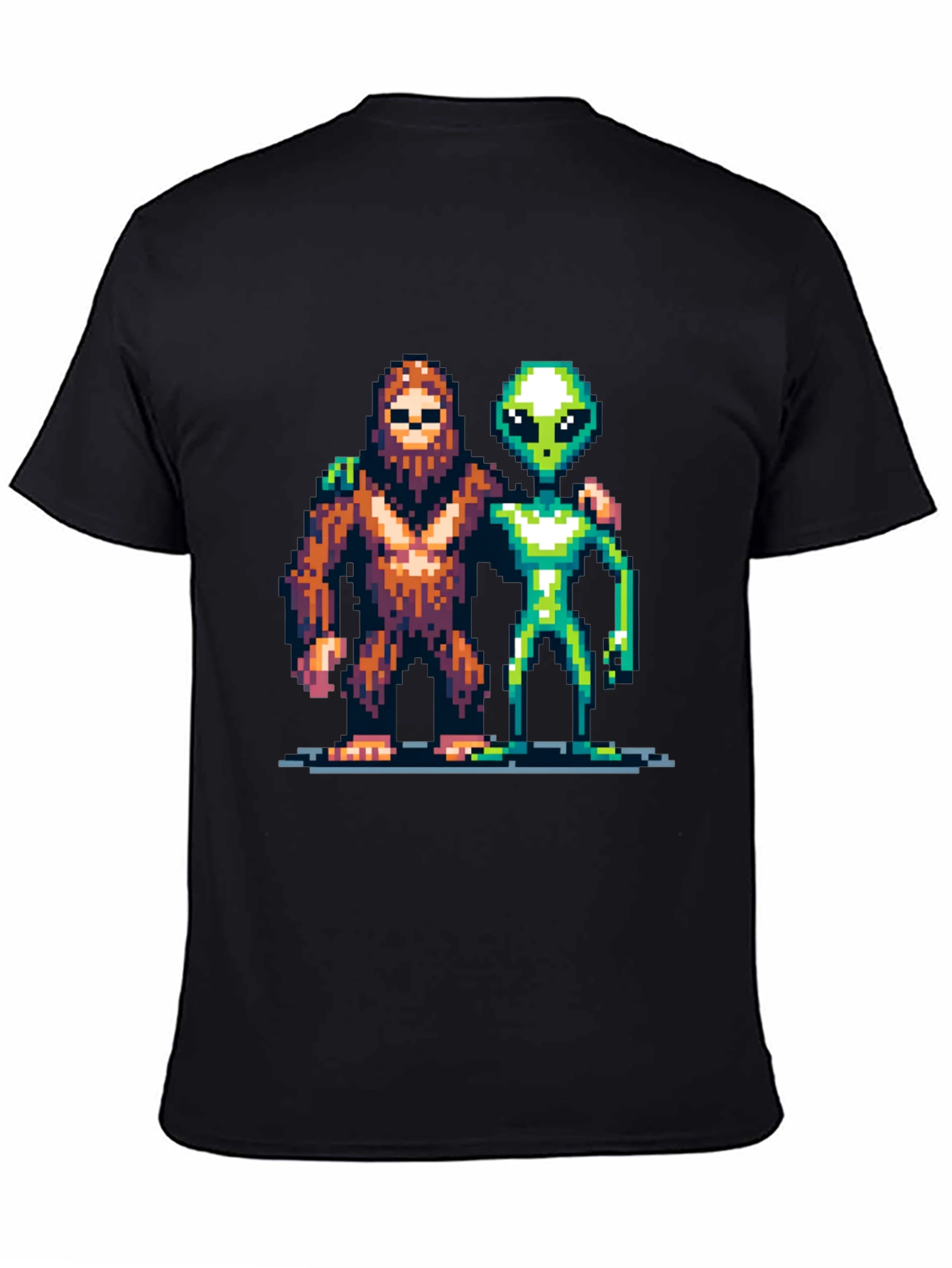 Pixel Bigfoot & Alien T-Shirt