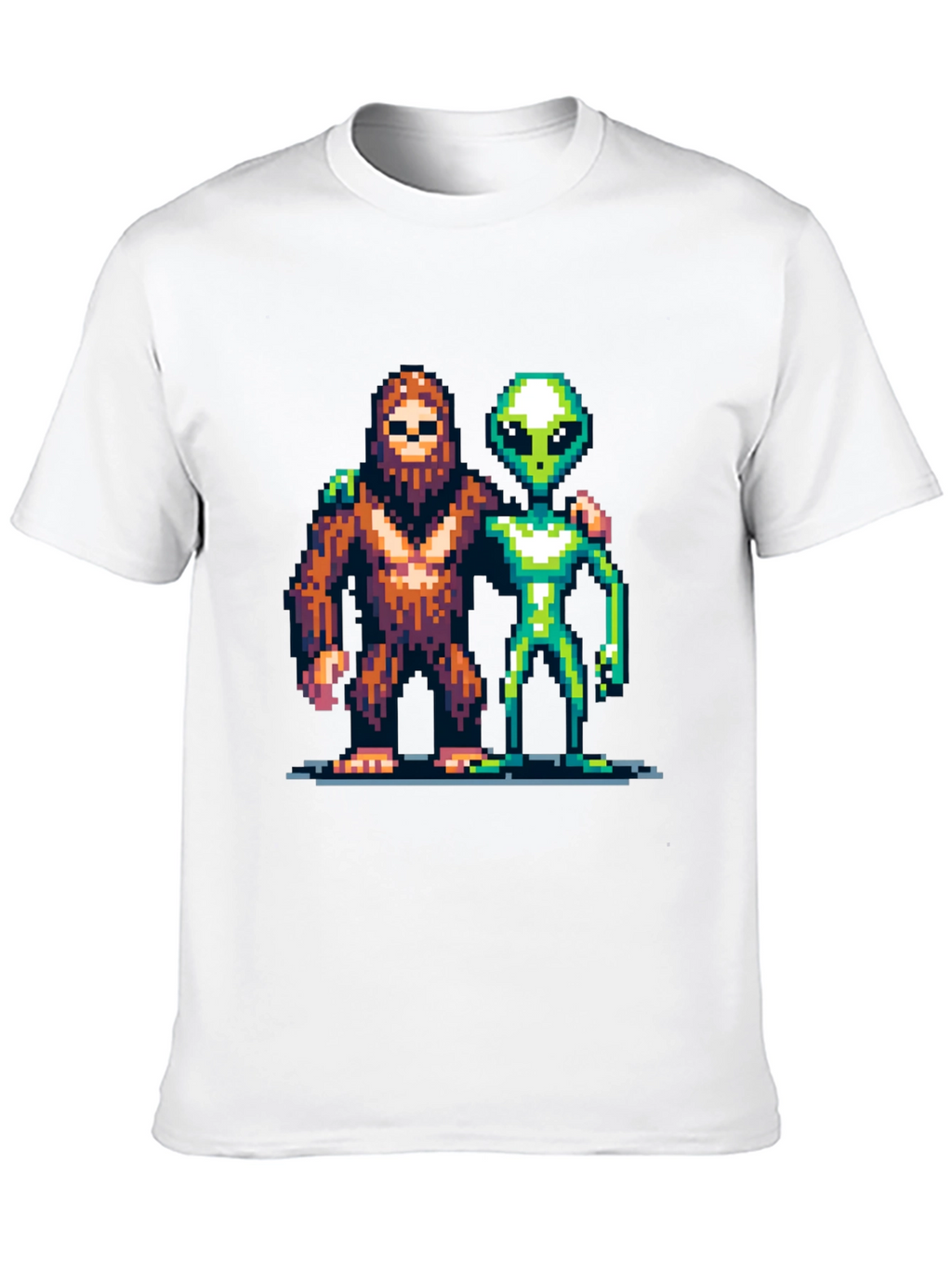 Pixel Bigfoot & Alien T-Shirt