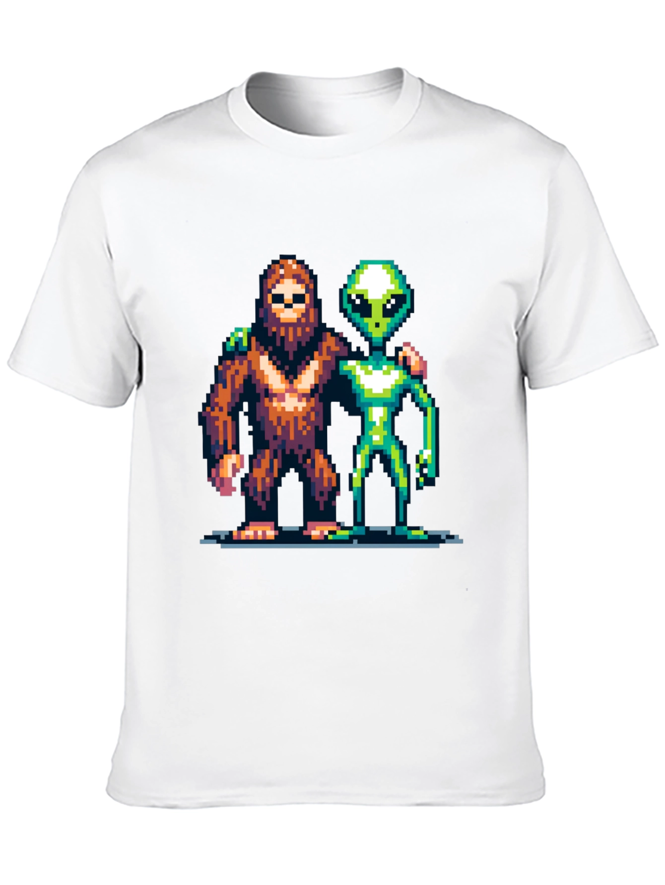 Pixel Bigfoot & Alien T-Shirt