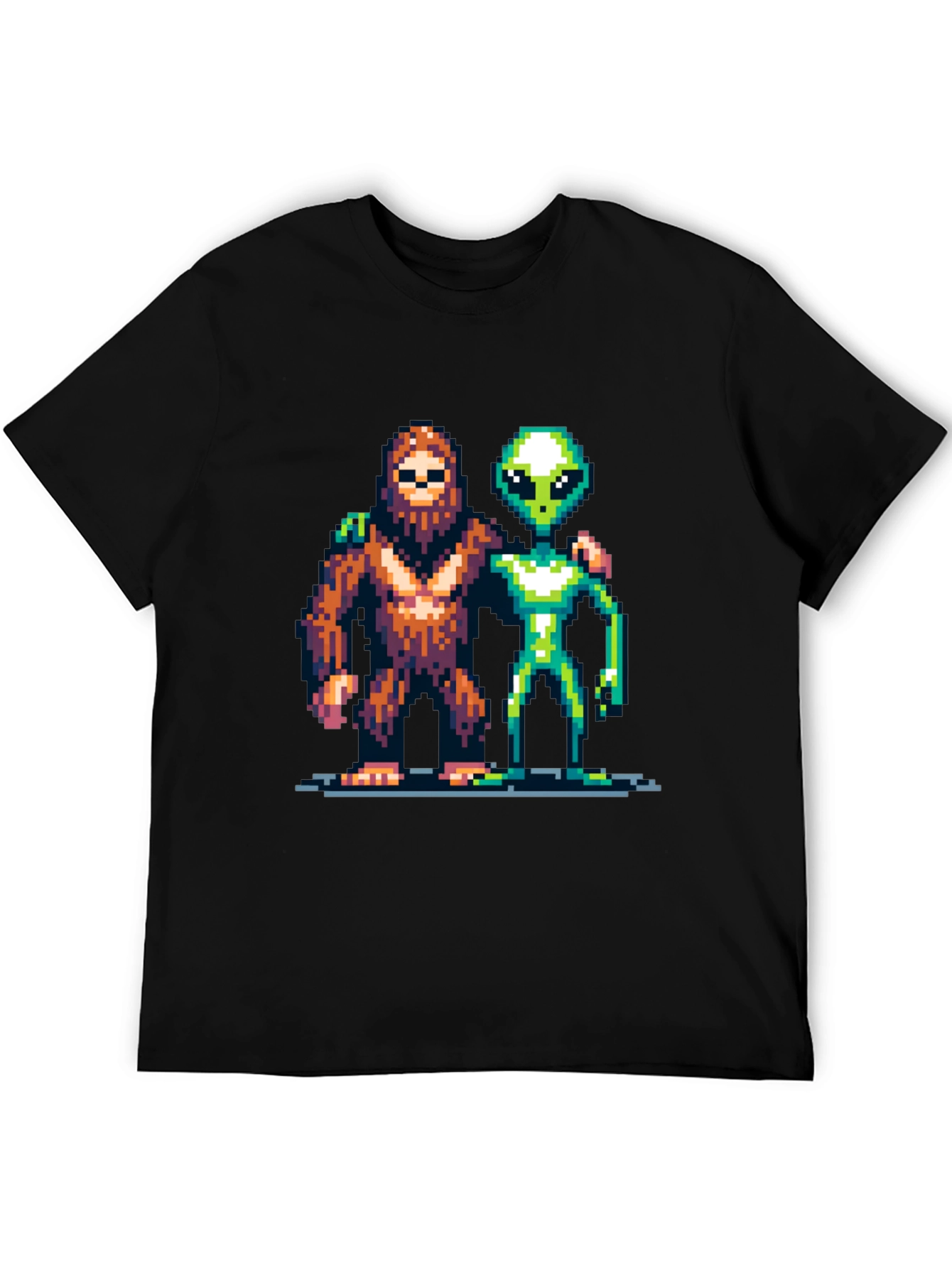 Pixel Bigfoot & Alien T-Shirt