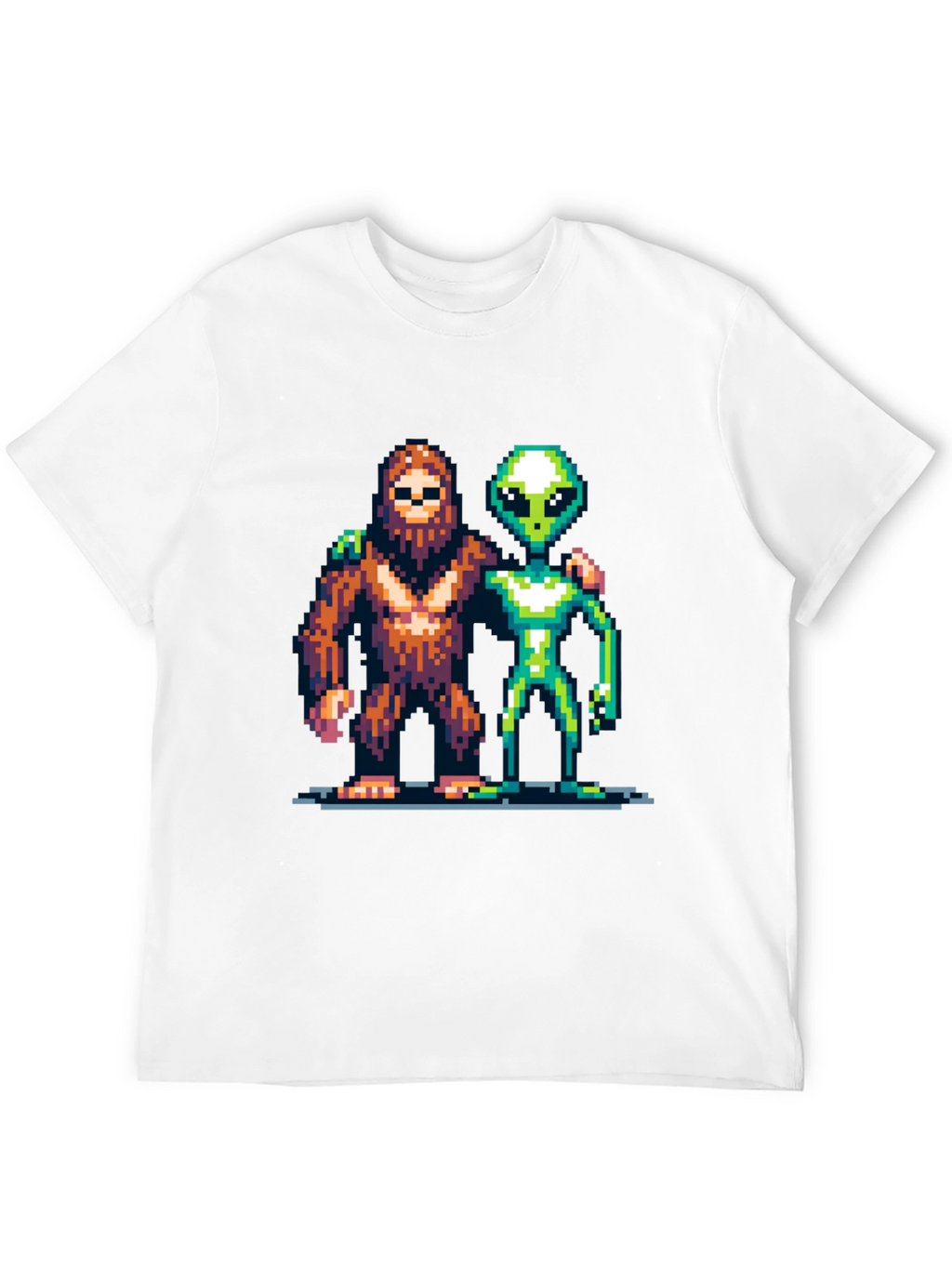 Pixel Bigfoot & Alien T-Shirt