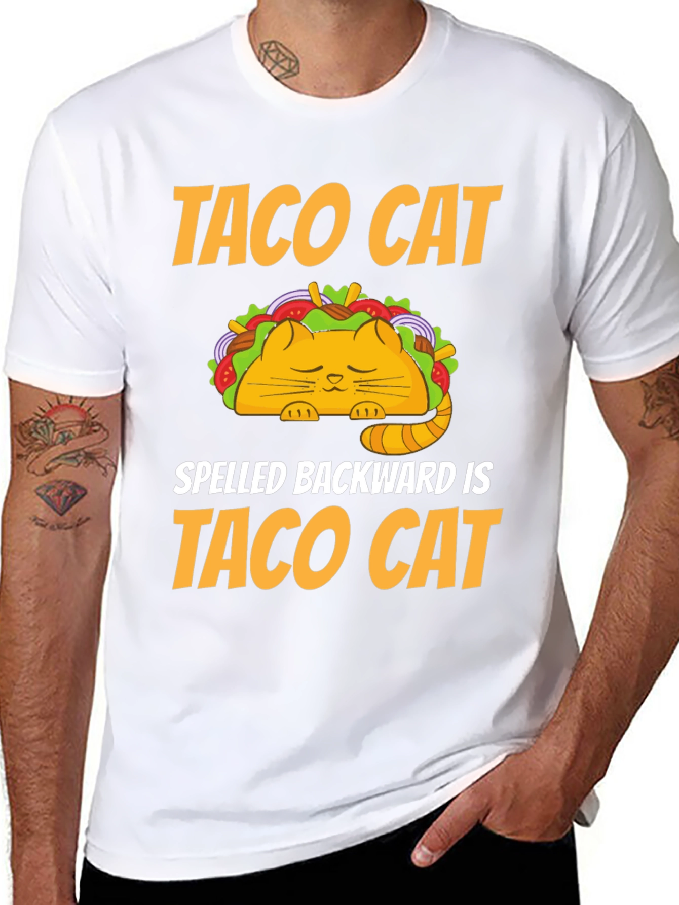 Taco Cat T-Shirt - Humorous Palindrome Tee