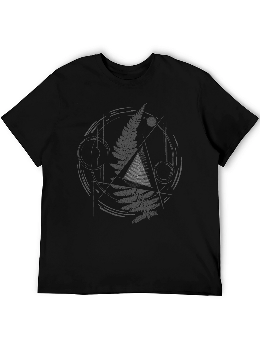 Fern Geometric Graphic Black T-Shirt