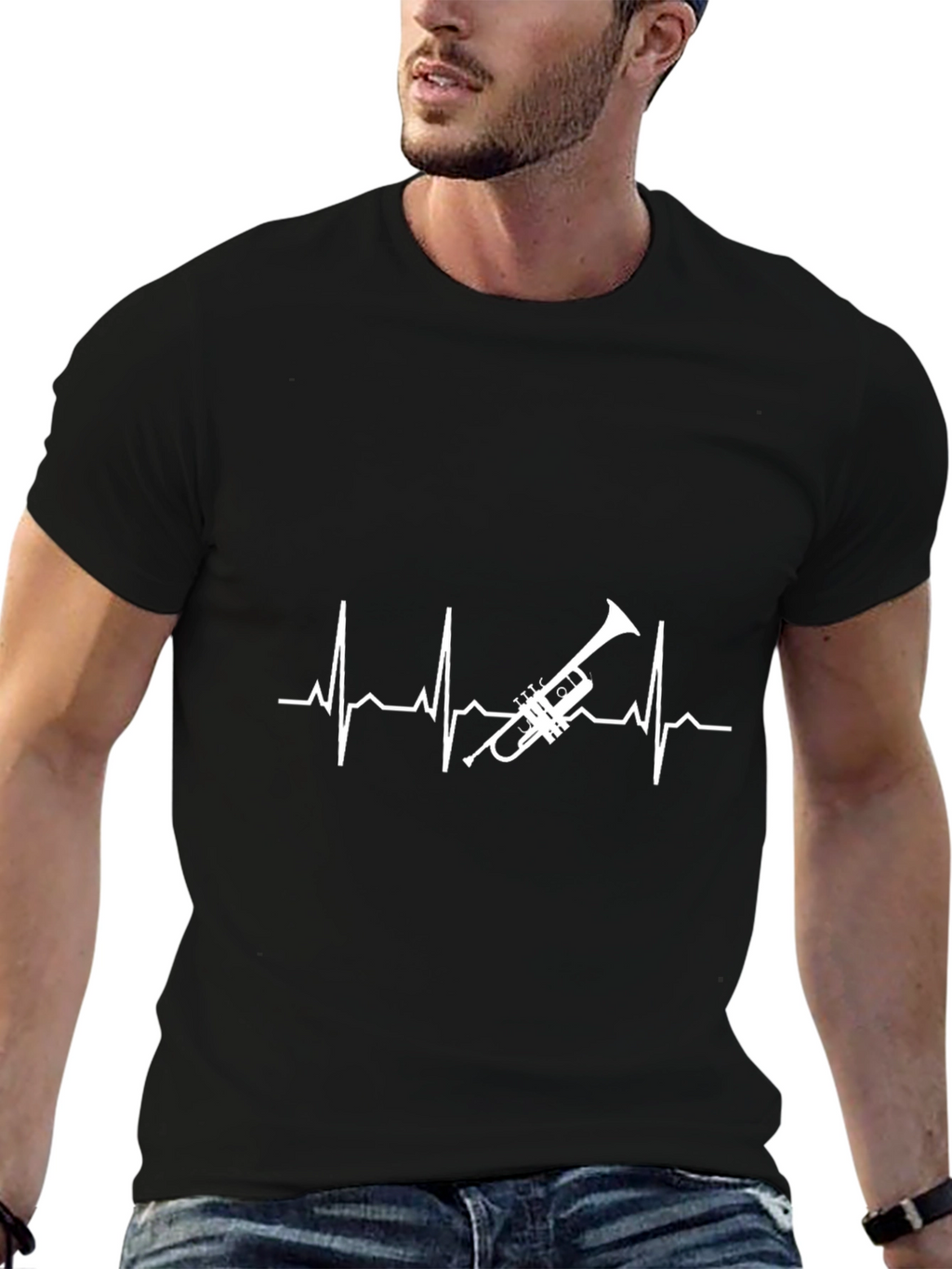 Trumpet Heartbeat T-Shirt - Musician Gift
