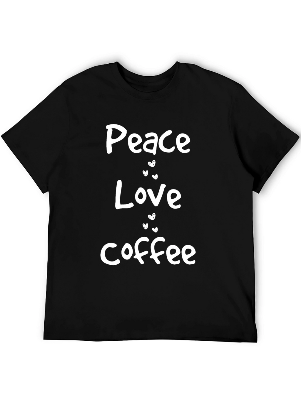 Peace Love Coffee Black Graphic T-Shirt