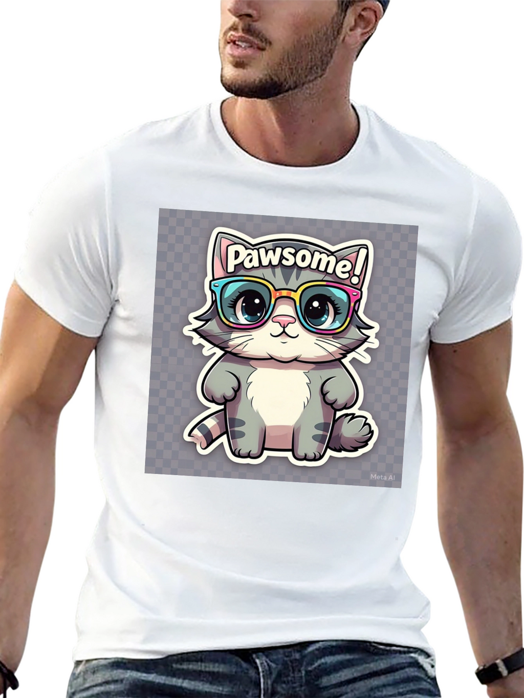 Pawsome Cat Tee - Cute Kitten Graphic T-Shirt
