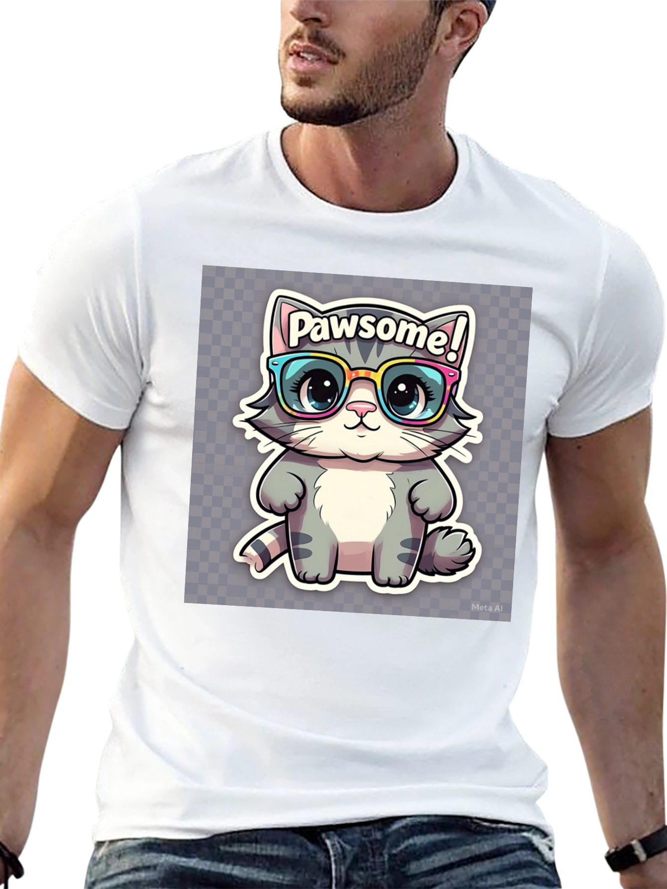 Pawsome Cat Tee - Cute Kitten Graphic T-Shirt