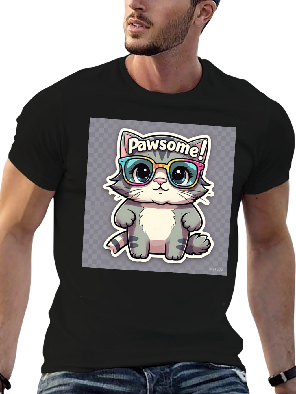 Pawsome Cat Tee - Cute Kitten Graphic T-Shirt
