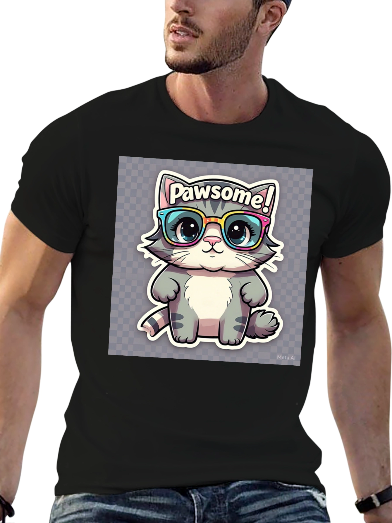Pawsome Cat Tee - Cute Kitten Graphic T-Shirt