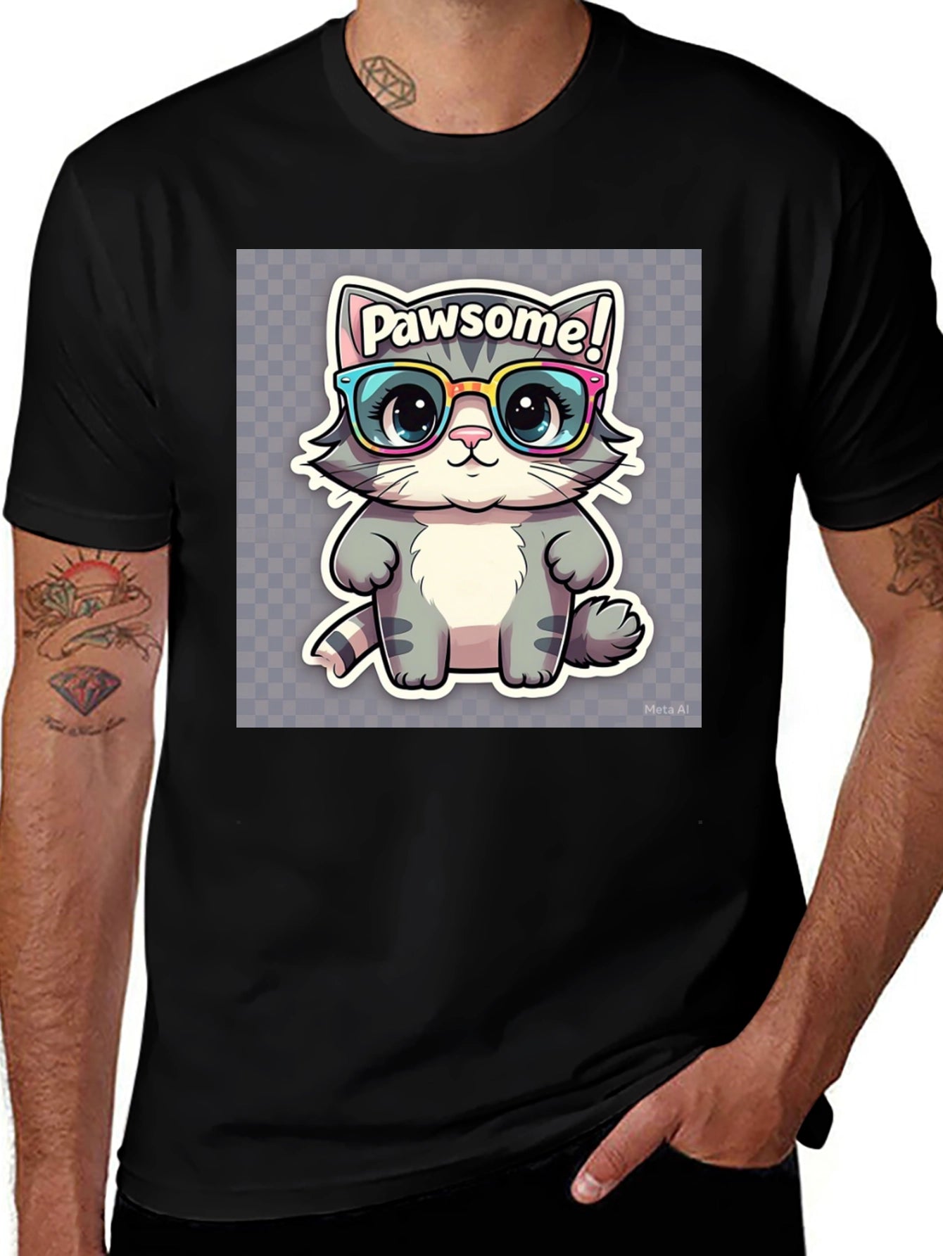Pawsome Cat Tee - Cute Kitten Graphic T-Shirt