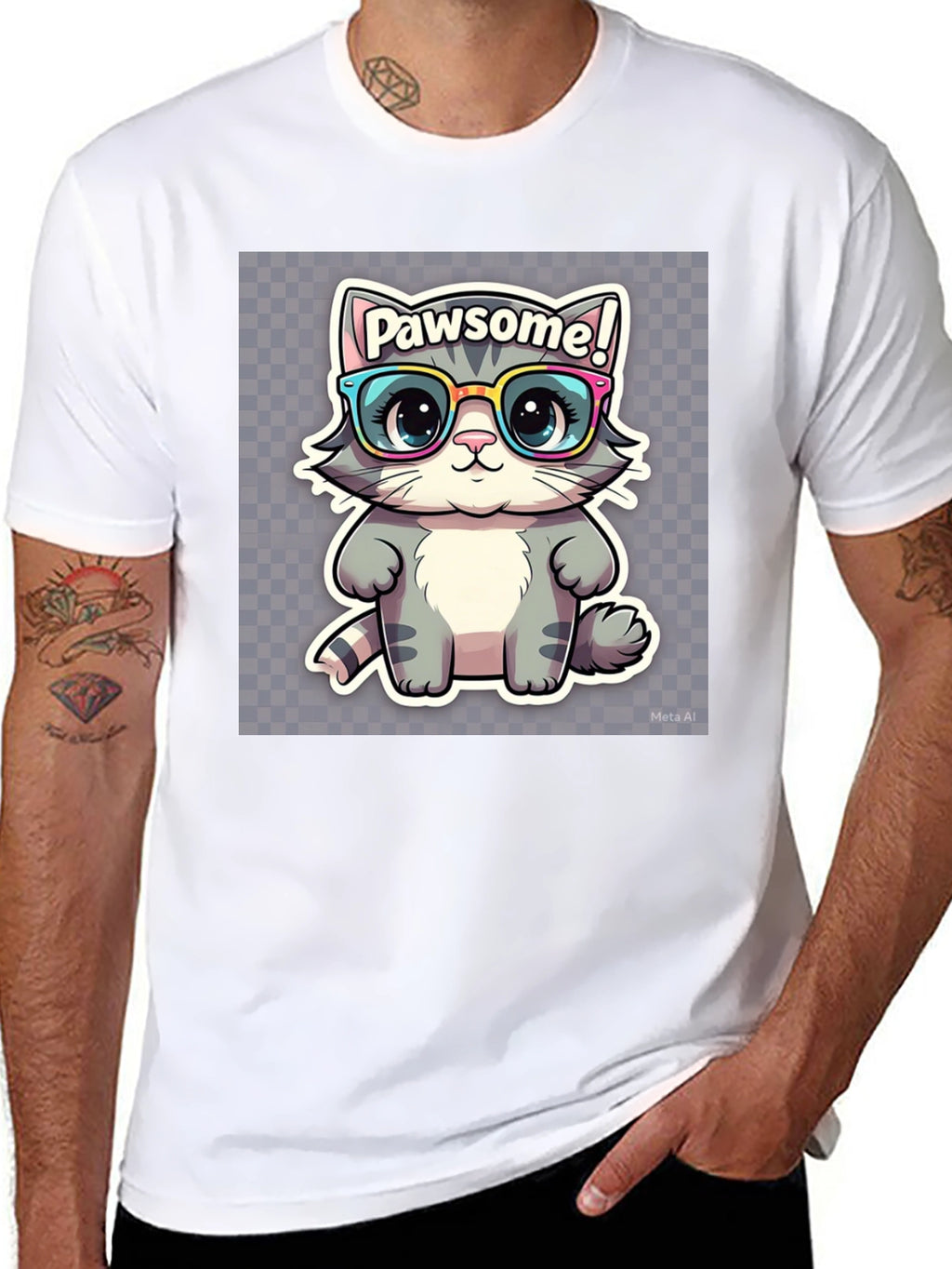 Pawsome Cat Tee - Cute Kitten Graphic T-Shirt