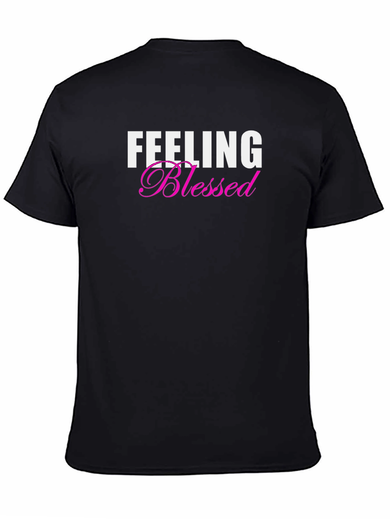 Feeling Blessed Graphic Tee - Black Short Sleeve