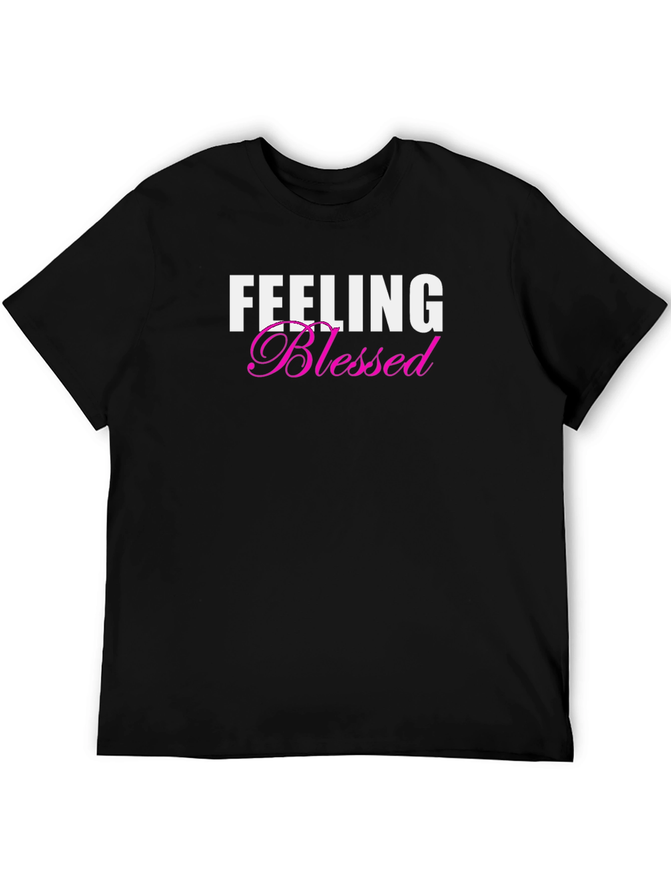 Feeling Blessed Graphic Tee - Black Short Sleeve