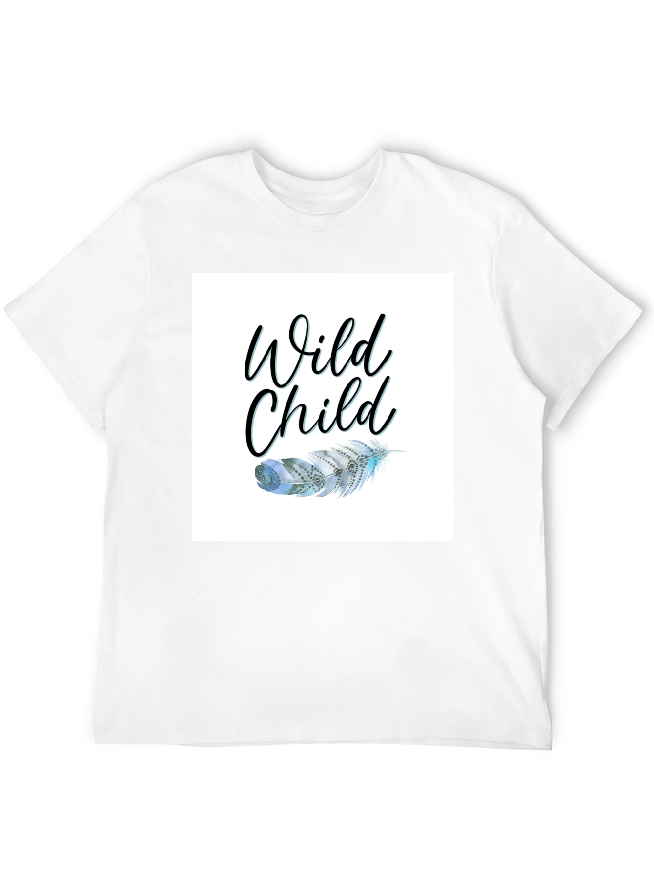 Wild Child Feather Graphic Black Tee