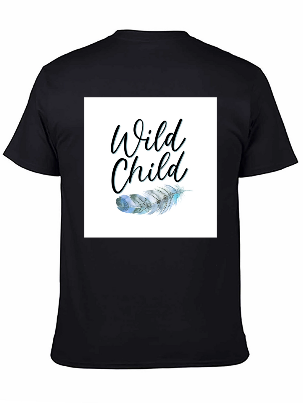 Wild Child Feather Graphic Black Tee