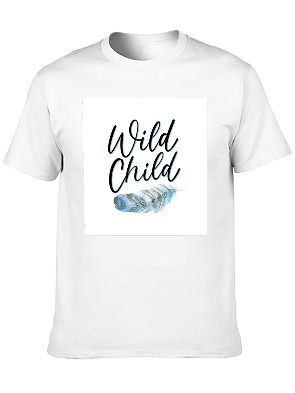 Wild Child Feather Graphic Black Tee