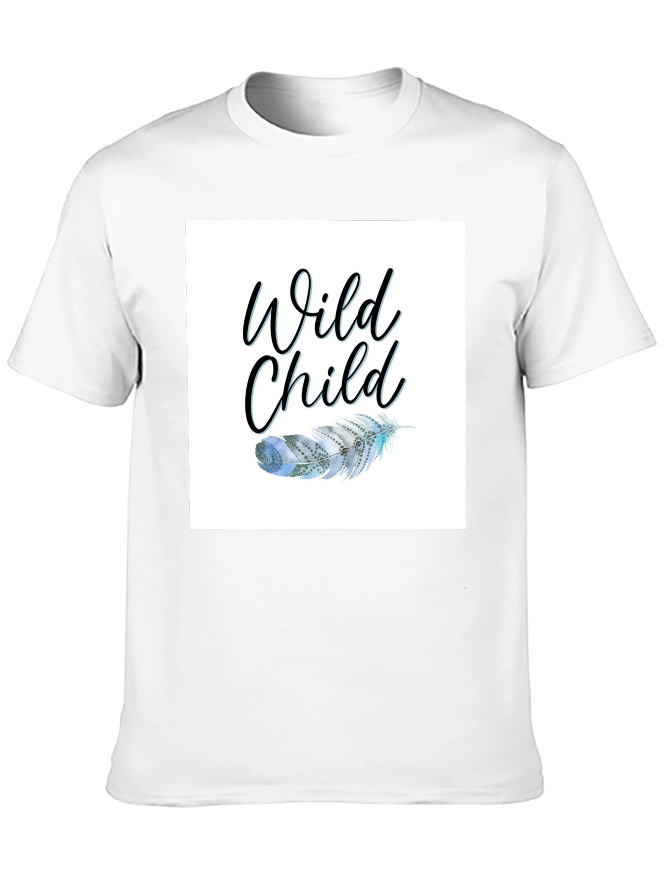 Wild Child Feather Graphic Black Tee
