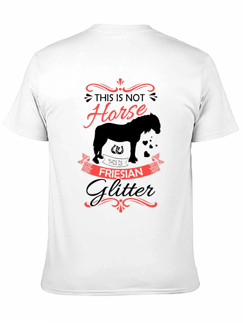 Friesian Glitter Horse Graphic Black T-Shirt