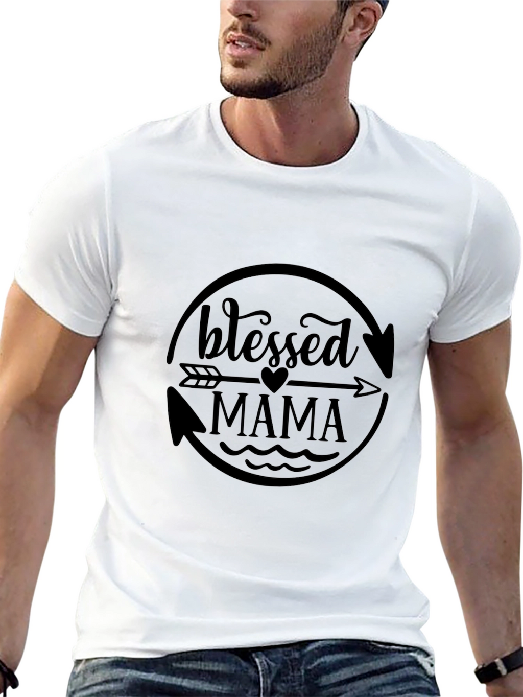 Blessed Mama Graphic Print T-Shirt