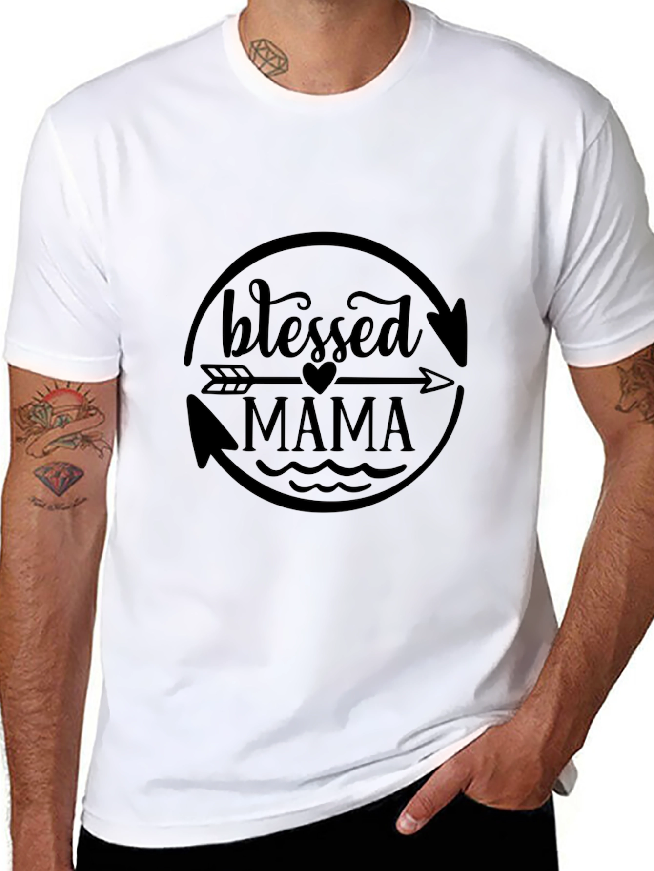 Blessed Mama Graphic Print T-Shirt