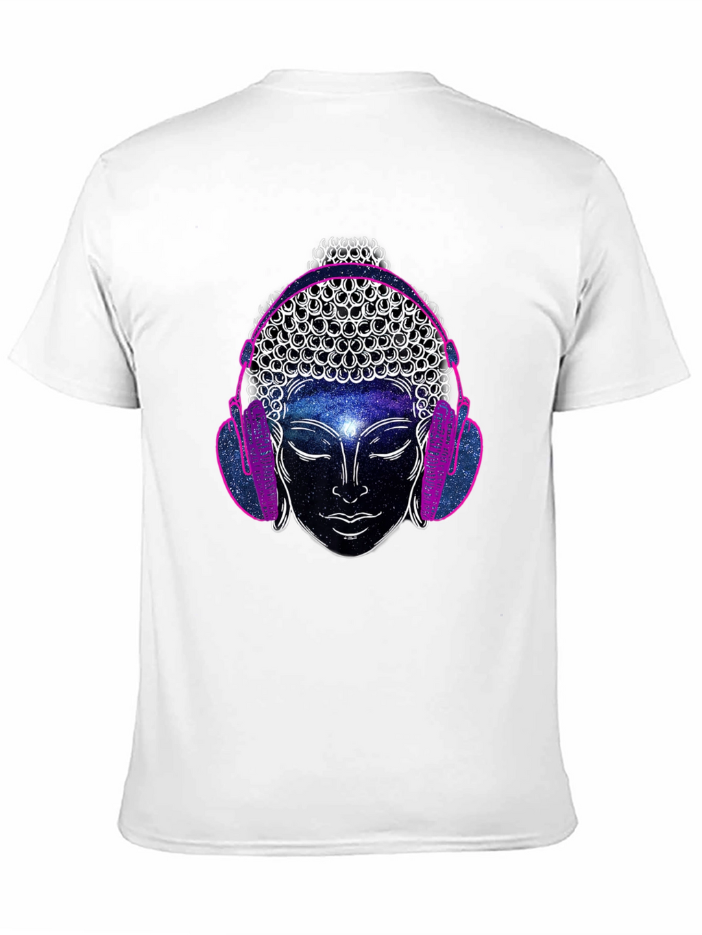 Buddha Galaxy Headphones Graphic Tee - Mens Black T-Shirt