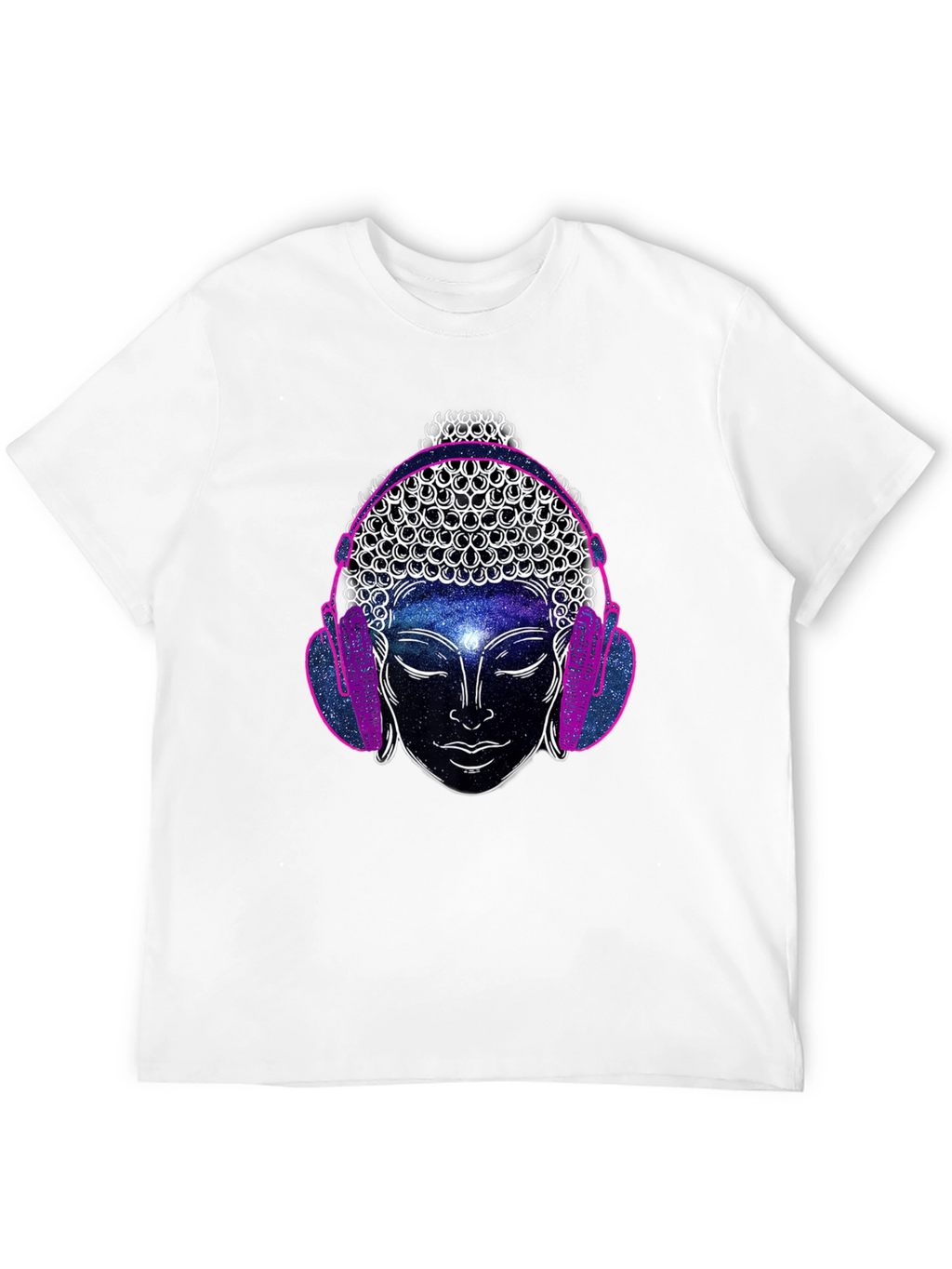 Buddha Galaxy Headphones Graphic Tee - Mens Black T-Shirt