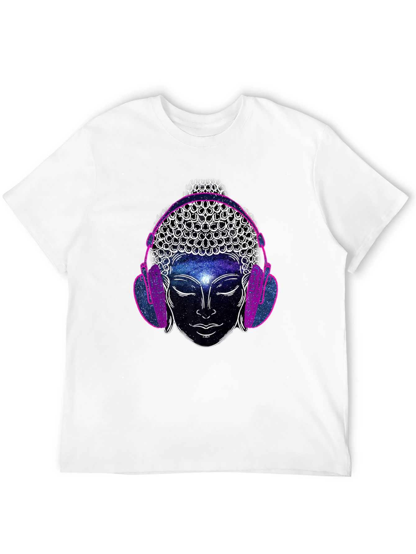Buddha Galaxy Headphones Graphic Tee - Mens Black T-Shirt