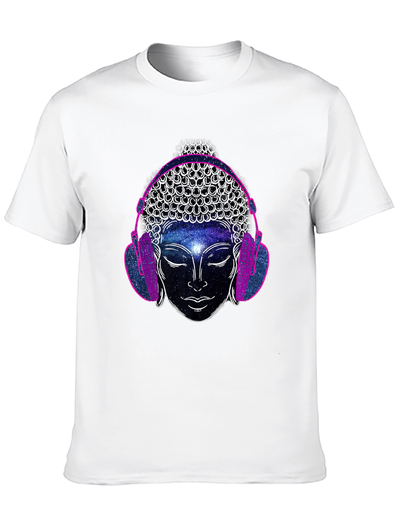 Buddha Galaxy Headphones Graphic Tee - Mens Black T-Shirt