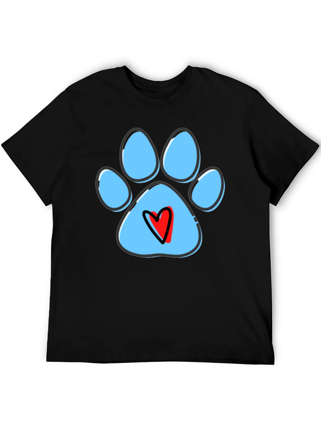 Paw Print Heart T-Shirt - Dog Lover Tee