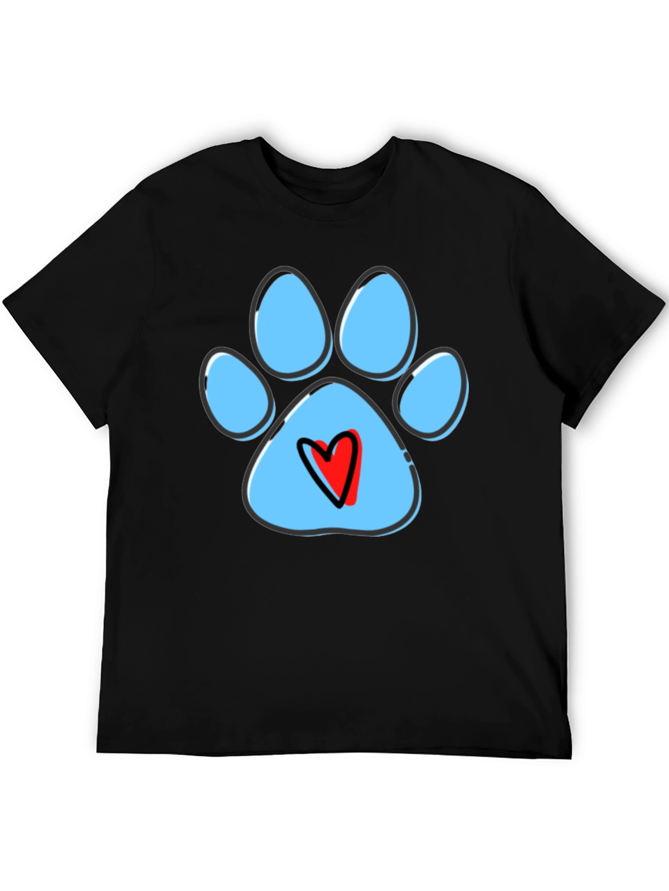 Paw Print Heart T-Shirt - Dog Lover Tee