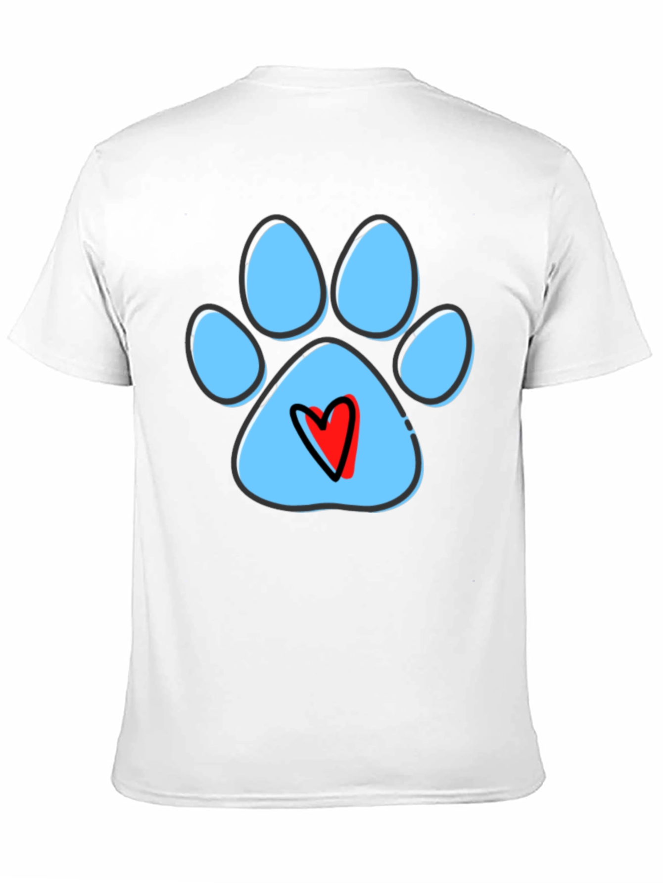 Paw Print Heart T-Shirt - Dog Lover Tee