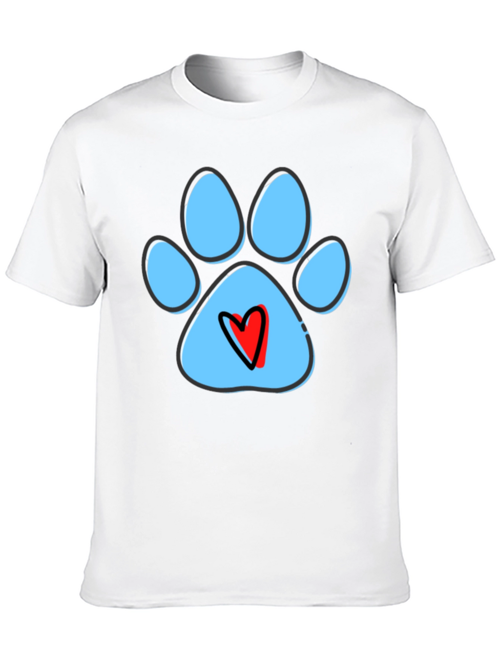 Paw Print Heart T-Shirt - Dog Lover Tee