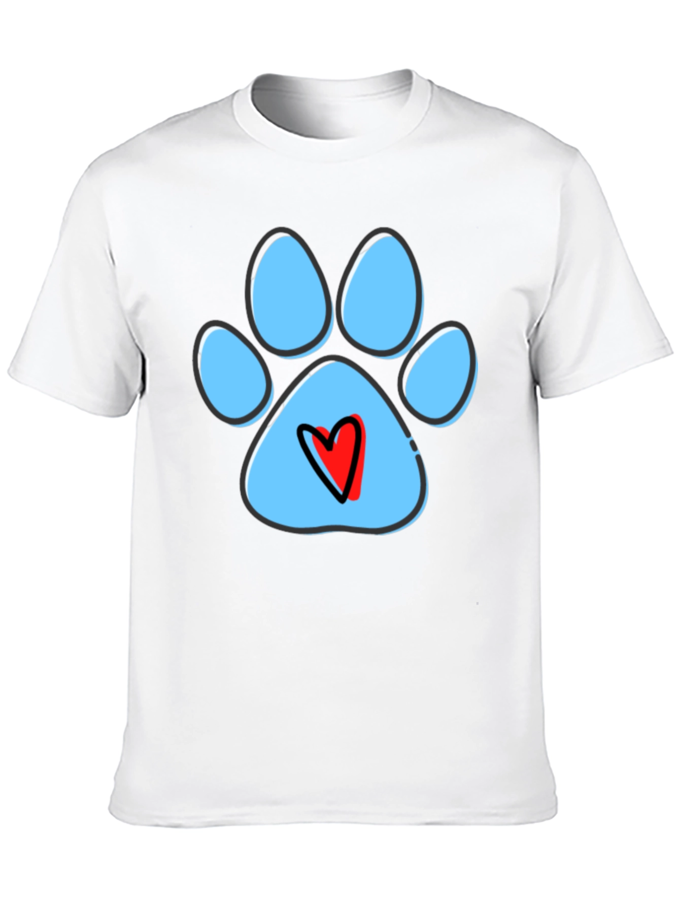 Paw Print Heart T-Shirt - Dog Lover Tee