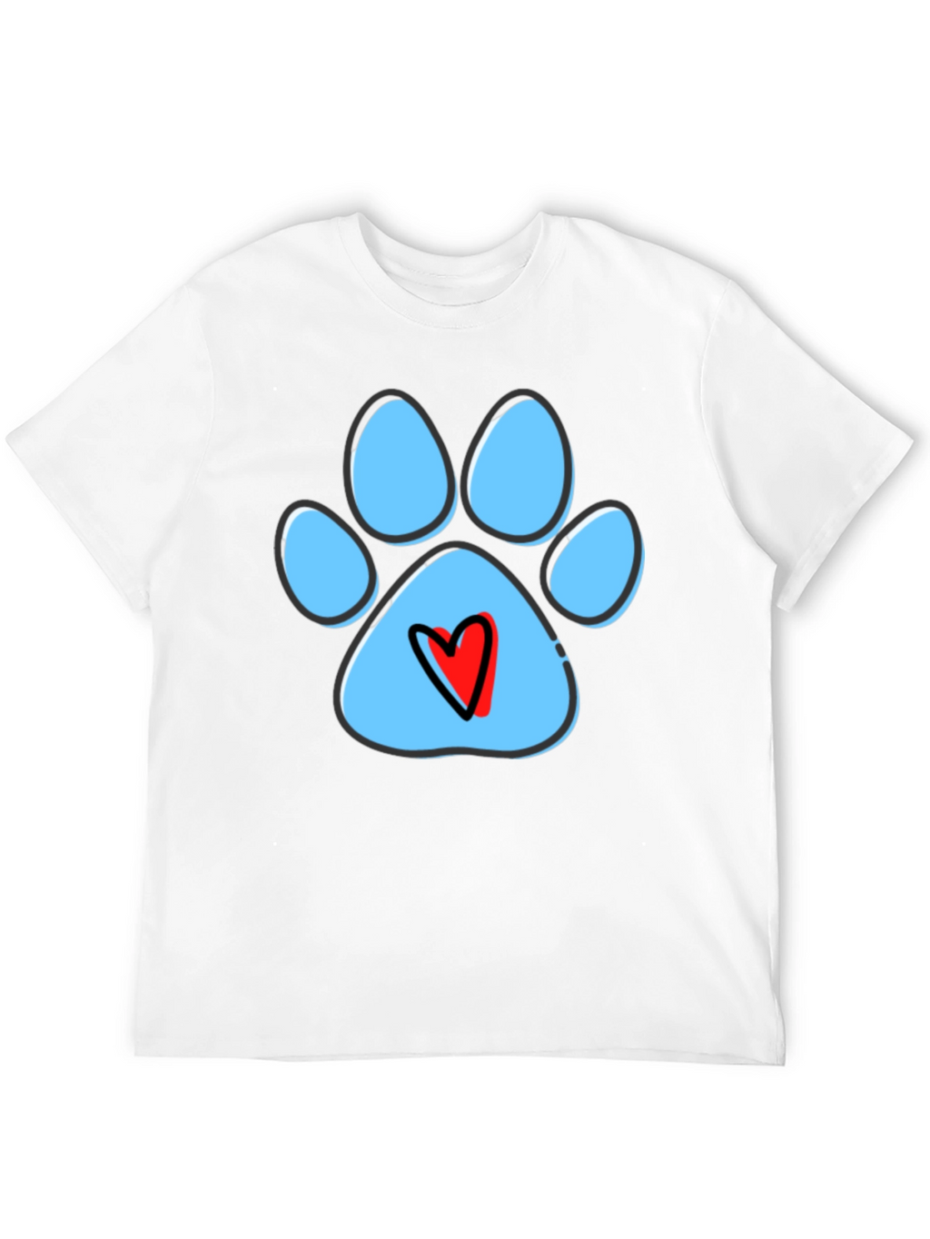 Paw Print Heart T-Shirt - Dog Lover Tee