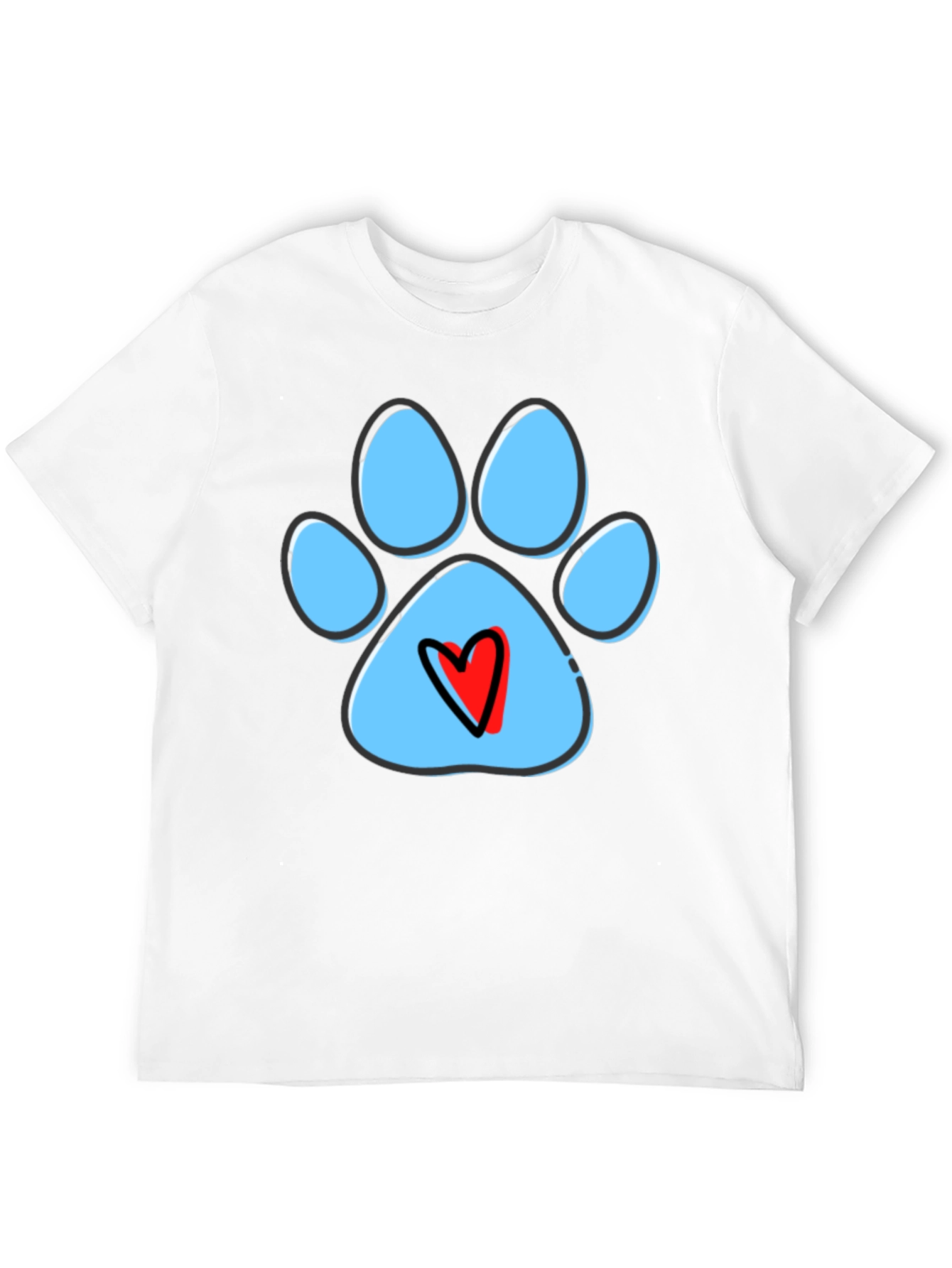 Paw Print Heart T-Shirt - Dog Lover Tee