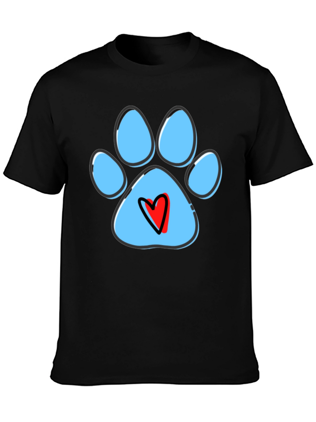 Paw Print Heart T-Shirt - Dog Lover Tee