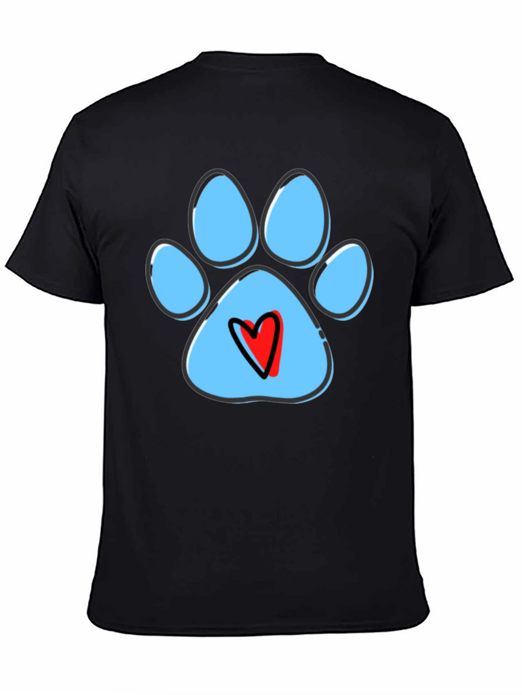 Paw Print Heart T-Shirt - Dog Lover Tee