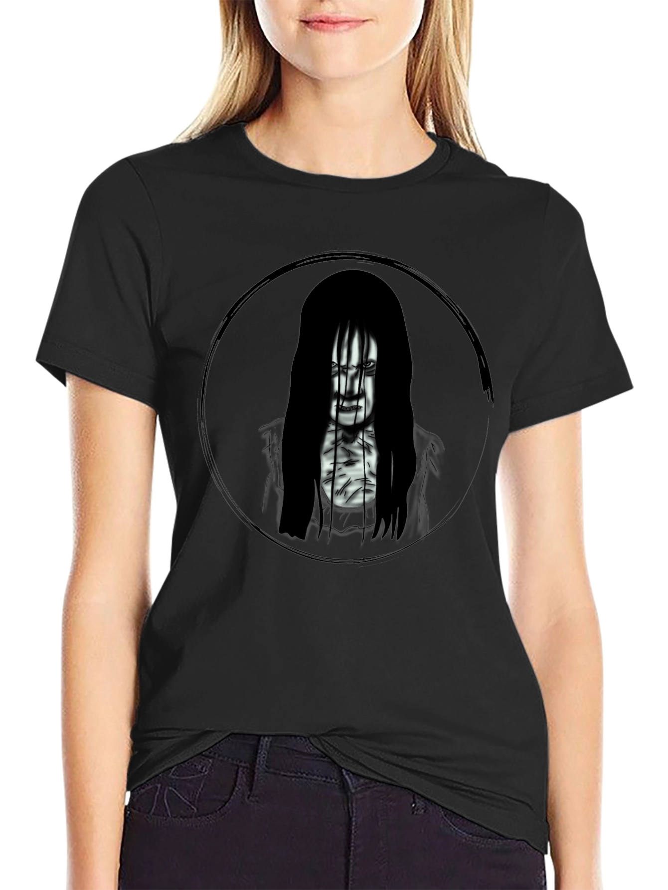 The Ring Sadako Horror Movie T-Shirt - Black