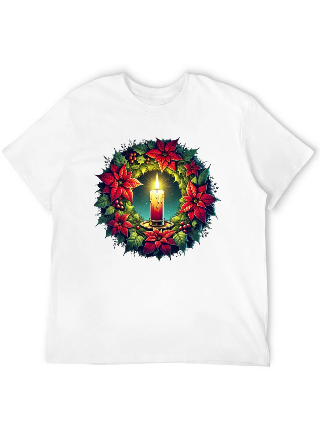 Festive Candle Wreath Graphic Tee