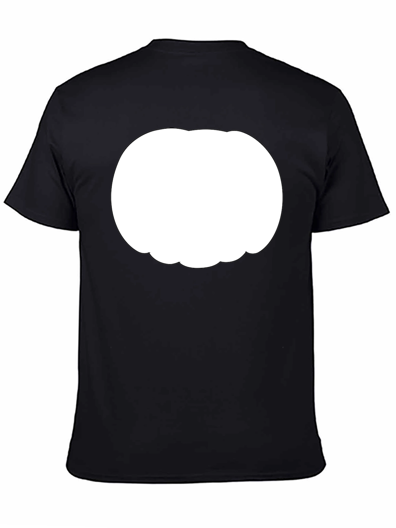 Mens Black T-Shirt with Customizable White Graphic