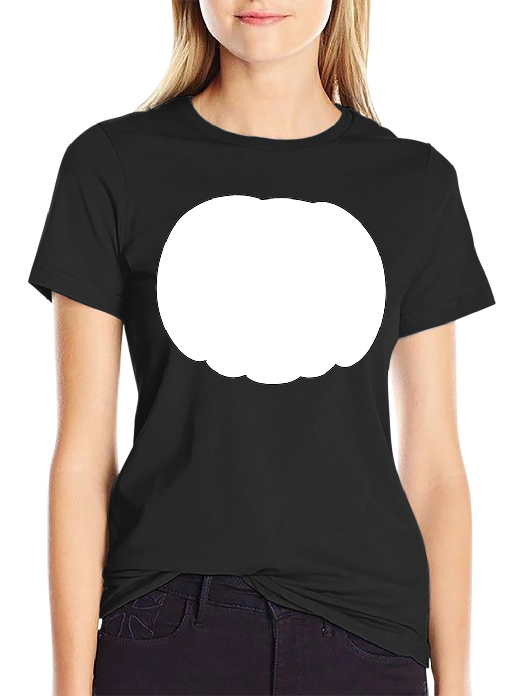 Mens Black T-Shirt with Customizable White Graphic